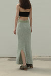 SWAYING/KNIT rear slit straight skirt SW211XZ28